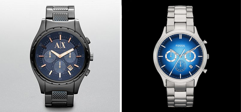 armani exchange vs fossil watches