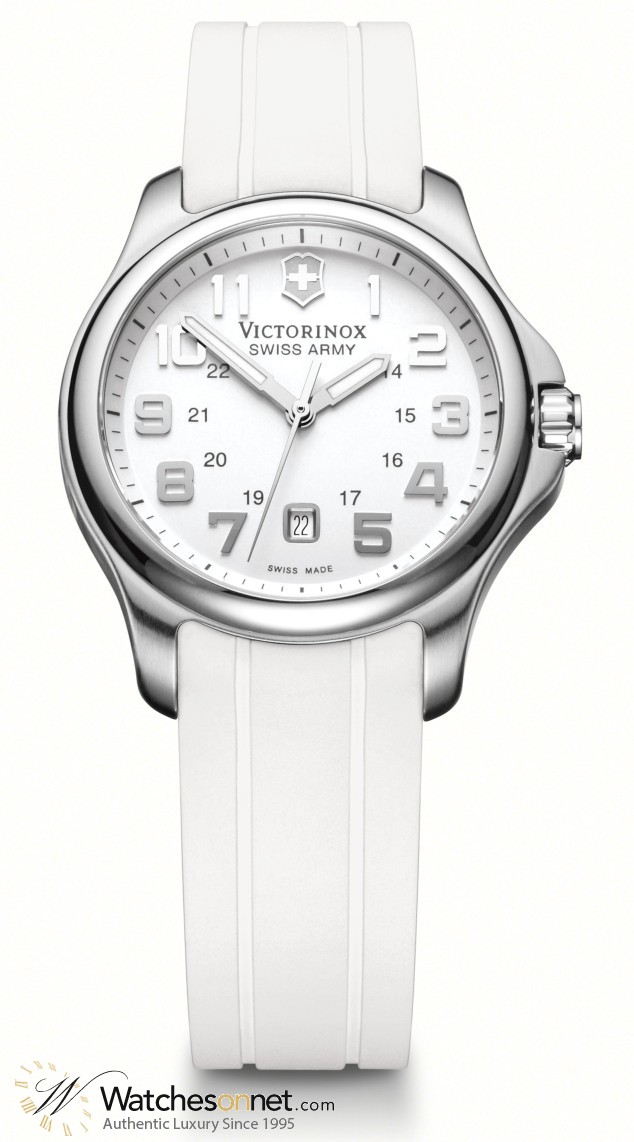 Victorinox Swiss Army Officer Quartz Women's Watch, Stainless Steel, White  Dial, 241366