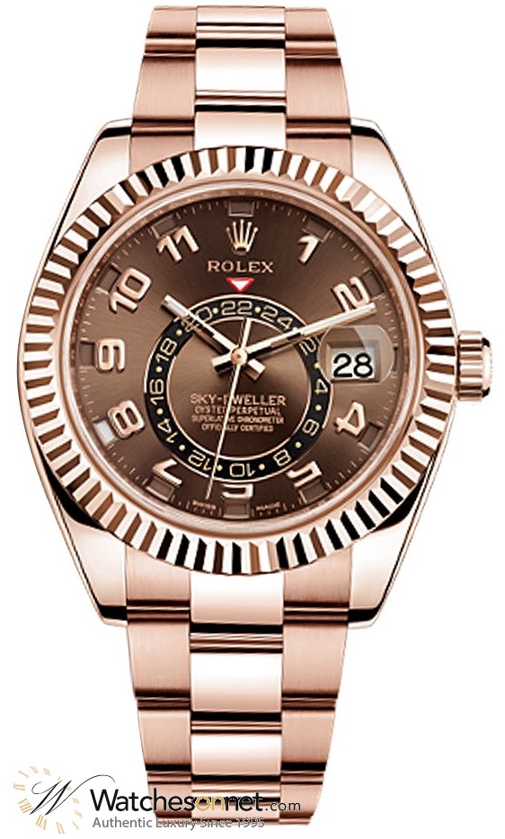 Rolex Sky Dweller 326935-CHOC Men's 18K Rose Gold Automatic Watch