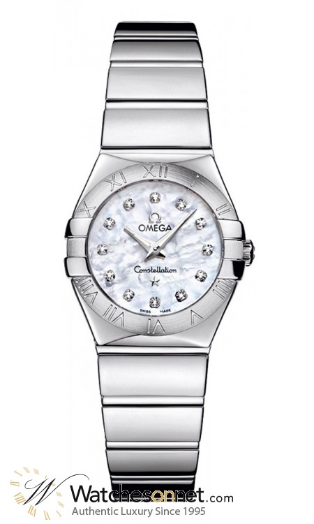 Omega Constellation  Quartz Women's Watch, Stainless Steel, Mother Of Pearl & Diamonds Dial, 123.10.24.60.55.002
