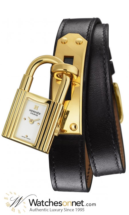Hermes Kelly  Quartz Women's Watch, Gold Tone, White Dial, 023696WW00