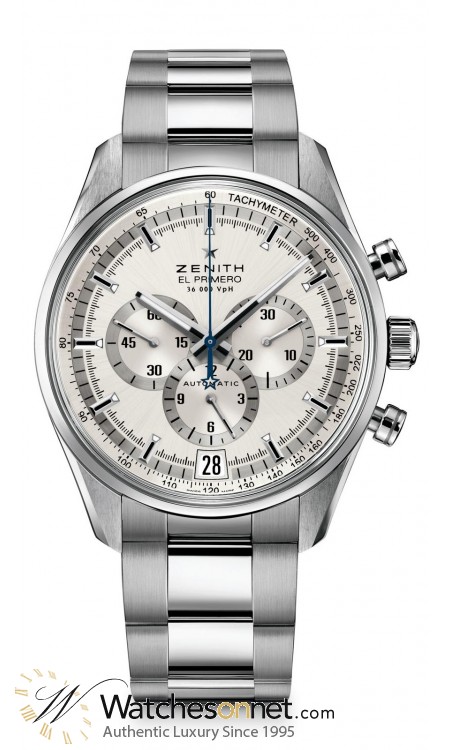Zenith El Primero  Chronograph Automatic Men's Watch, Stainless Steel, Silver Dial, 03.2040.400/04.M2040
