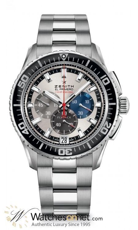 Zenith El Primero  Chronograph Automatic Men's Watch, Stainless Steel, Silver Dial, 03.2062.4057/69.M2060