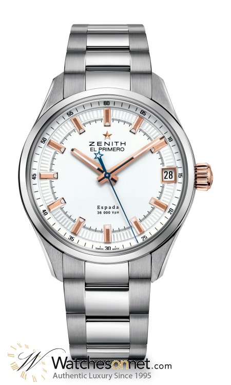 Zenith El Primero  Automatic Men's Watch, Stainless Steel, White Dial, 03.2171.4650/01.M2170