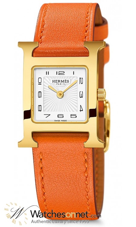 Hermes H Hour  Quartz Women's Watch, Gold Tone, White Dial, 036736WW00