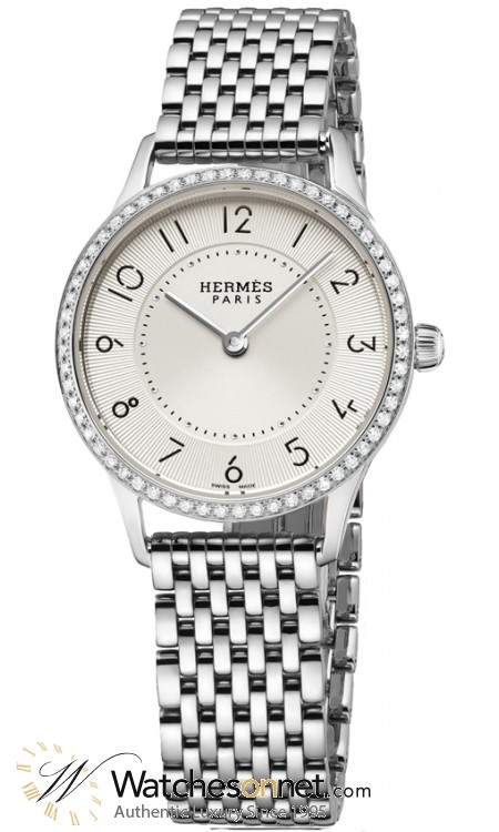 Hermes Slim D'Hermes  Quartz Women's Watch, Stainless Steel, Silver Dial, 041743WW00