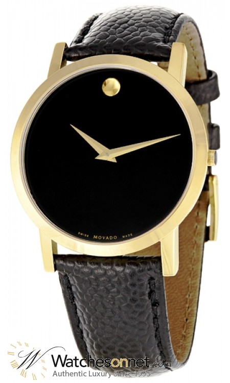 Movado Museum  Quartz Men's Watch, Stainless Steel, Black Dial, 606180