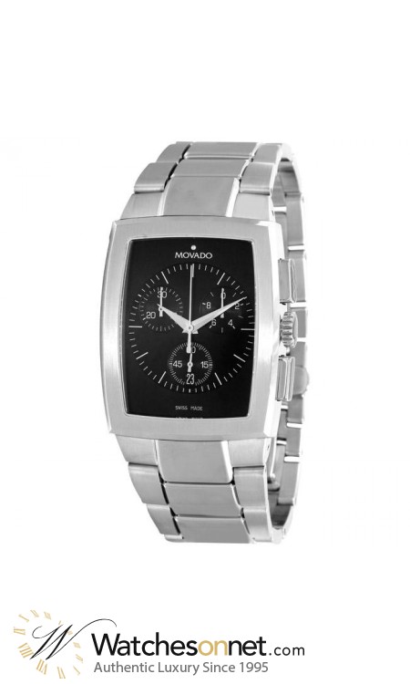 Movado Eliro  Chronograph Quartz Men's Watch, Stainless Steel, Black Dial, 606392