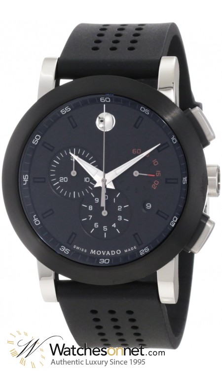 Movado Museum  Quartz Men's Watch, Stainless Steel, Black Dial, 606545