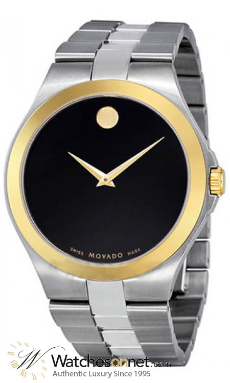 Movado Museum  Quartz Men's Watch, Stainless Steel, Black Dial, 606557