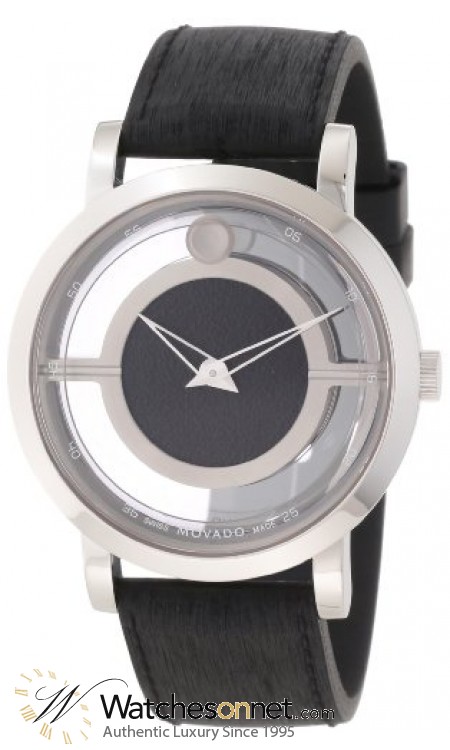 Movado Museum  Quartz Men's Watch, Stainless Steel, Black Dial, 606567