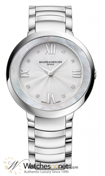 Baume & Mercier Promesse  Quartz Women's Watch, Stainless Steel, Silver & Diamonds Dial, MOA10178