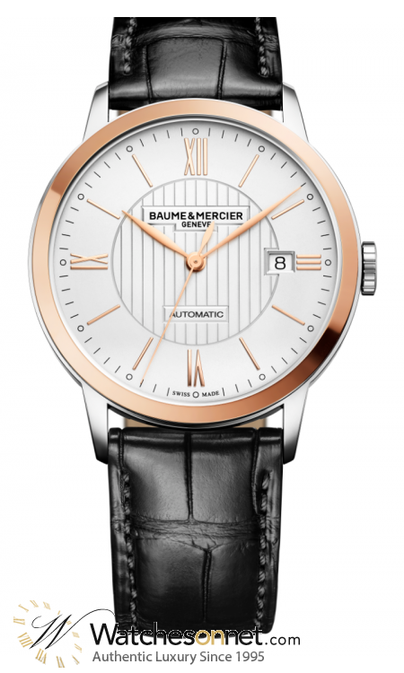 Baume & Mercier Classima  Automatic Men's Watch, Steel & 18K Rose Gold, Silver Dial, MOA10216
