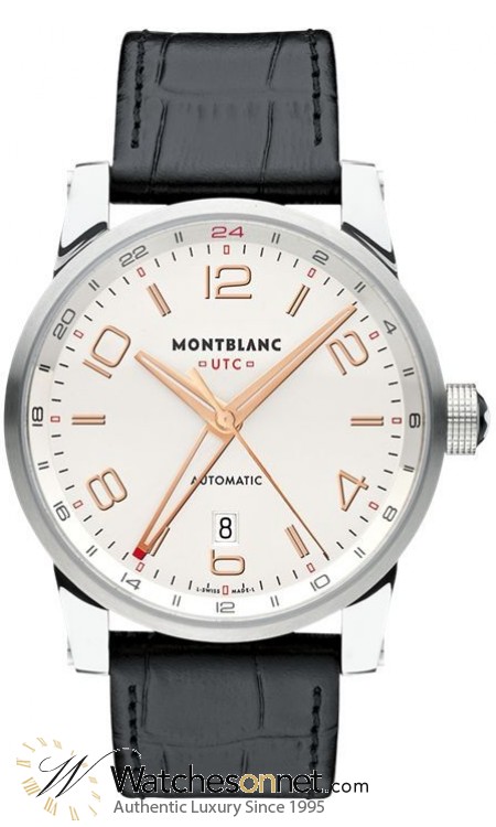 Montblanc Timewalker Voyager UTC  Automatic Men's Watch, Stainless Steel, Silver Dial, 109136