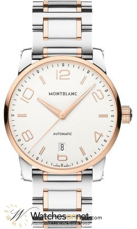 Montblanc Timewalker Date Automatic  Automatic Men's Watch, Steel & 18K Rose Gold, Silver Dial, 110329