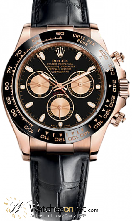 Rolex Cosmograph Daytona  Automatic Men's Watch, 18K Rose Gold, Black Dial, 116515LN-BLK
