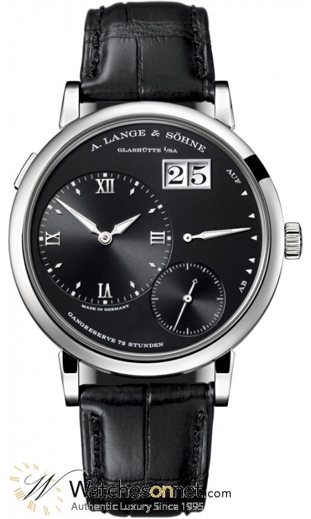 A. Lange & Sohne Grand Lange 1  Manual Winding Men's Watch, 18K White Gold, Black Dial, 117.028