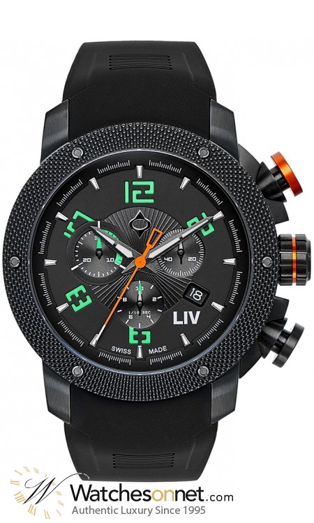 LIV Genesis X1 Limited Edition  Chronograph Quartz Men's Watch, PVD Black Steel, Black Dial, 1210.45.80.SRB200
