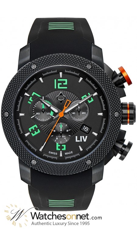 LIV Genesis X1 Limited Edition  Chronograph Quartz Men's Watch, PVD Black Steel, Black Dial, 1210.45.80.SRB800
