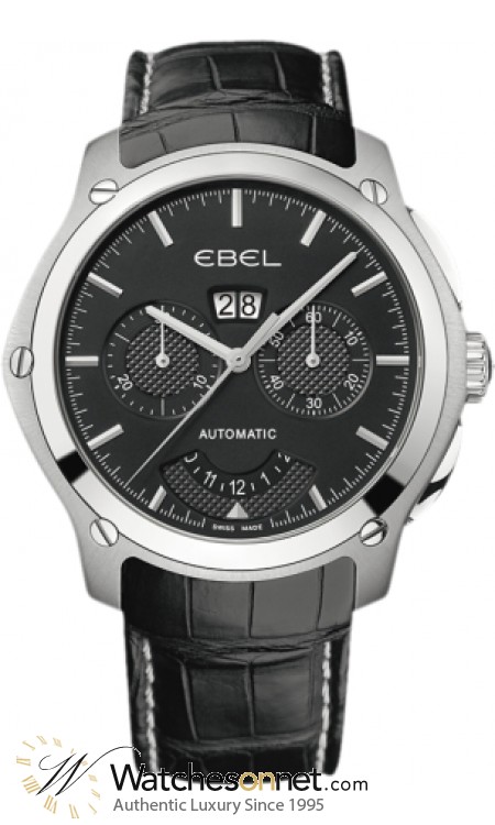 Ebel Classic Hexagon  Chronograph Automatic Men's Watch, Stainless Steel, Black Dial, 1215932