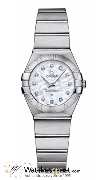 Omega Constellation  Quartz Women's Watch, Stainless Steel, Mother Of Pearl & Diamonds Dial, 123.10.24.60.55.001