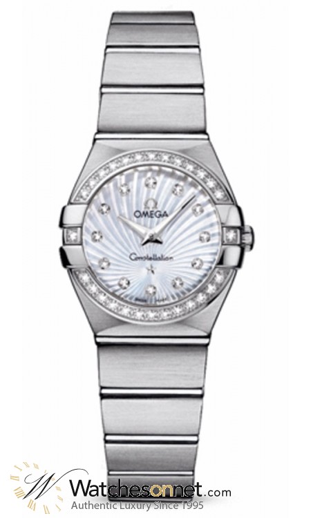 Omega Constellation  Quartz Small Women's Watch, Stainless Steel, Mother Of Pearl & Diamonds Dial, 123.15.24.60.55.002
