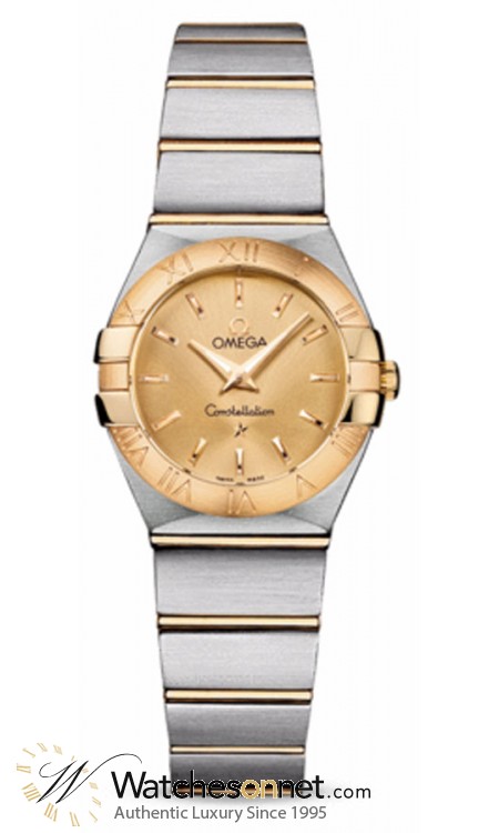 Omega Constellation  Quartz Small Women's Watch, 18K Yellow Gold, Champagne Dial, 123.20.24.60.08.001