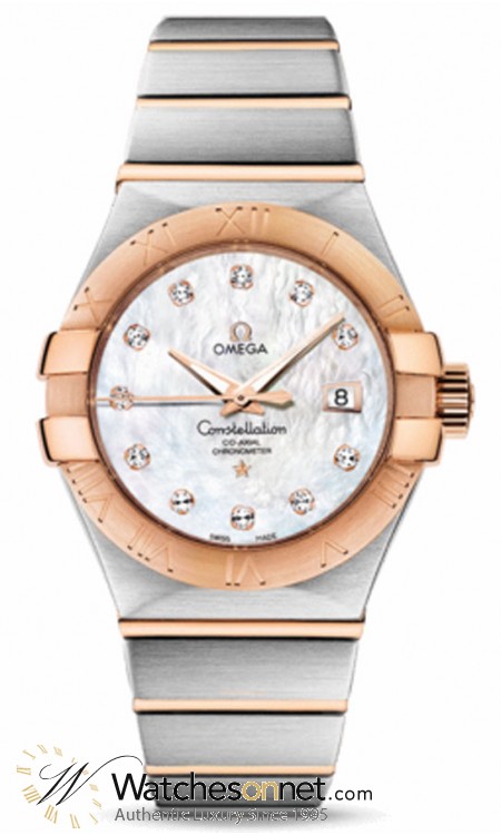 Omega Constellation  Automatic Women's Watch, 18K Rose Gold, Mother Of Pearl & Diamonds Dial, 123.20.31.20.55.001