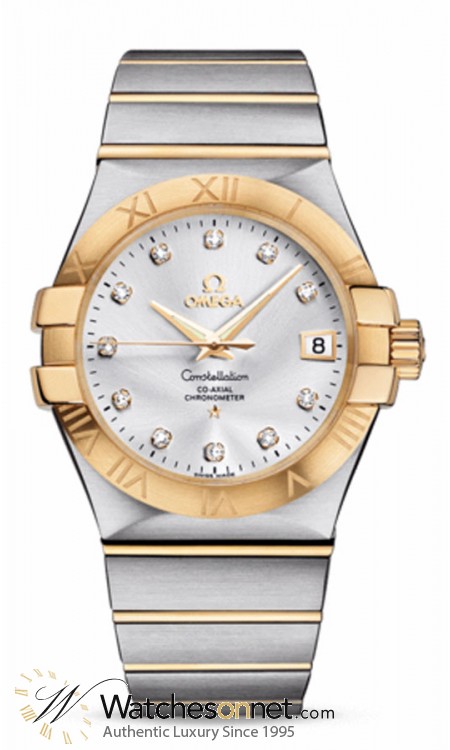 Omega Constellation  Automatic Men's Watch, 18K Yellow Gold, Silver & Diamonds Dial, 123.20.35.20.52.002