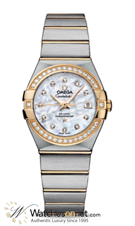 Omega Constellation  Automatic Women's Watch, 18K Yellow Gold, Mother Of Pearl & Diamonds Dial, 123.25.27.20.55.003
