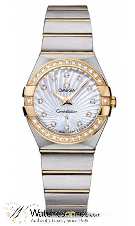 Omega Constellation  Quartz Women's Watch, 18K Yellow Gold, Mother Of Pearl & Diamonds Dial, 123.25.27.60.55.004
