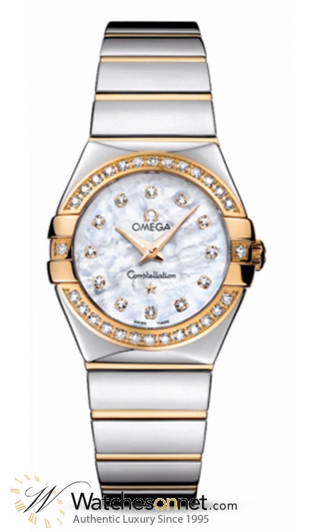 Omega Constellation  Quartz Women's Watch, 18K Yellow Gold, Mother Of Pearl & Diamonds Dial, 123.25.27.60.55.007