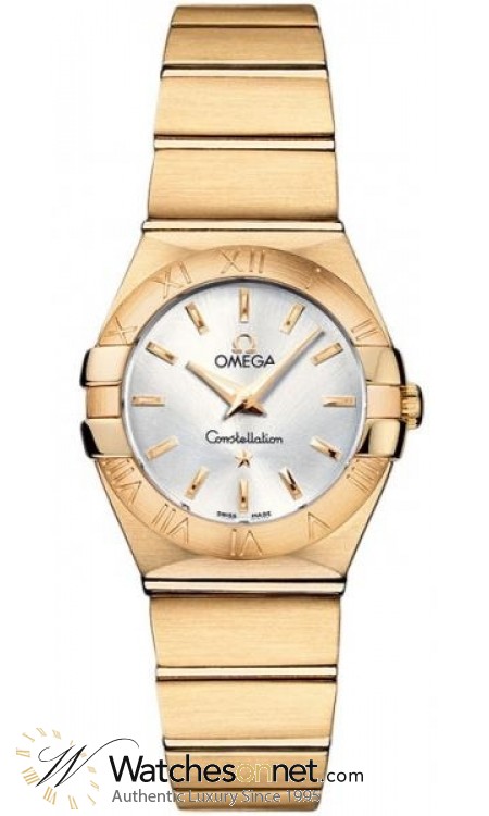 Omega Constellation  Quartz Small Women's Watch, 18K Yellow Gold, Silver Dial, 123.50.24.60.02.002