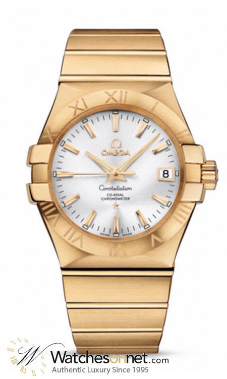 Omega Constellation  Automatic Men's Watch, 18K Yellow Gold, Silver Dial, 123.50.35.20.02.002