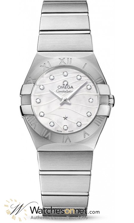 Omega Constellation  Quartz Women's Watch, Stainless Steel, Mother Of Pearl & Diamonds Dial, 123.10.27.60.55.003