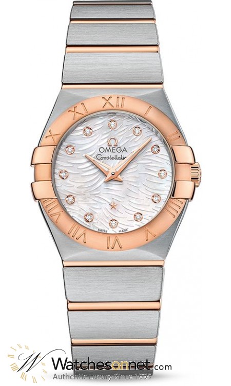 Omega Constellation  Quartz Women's Watch, Steel & 18K Rose Gold, Mother Of Pearl Dial, 123.20.27.60.55.007