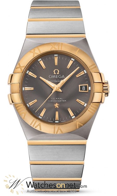 Omega Constellation  Automatic Men's Watch, Steel & 18K Yellow Gold, Grey Dial, 123.20.35.20.06.001