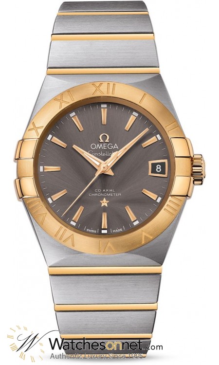 Omega Constellation  Automatic Men's Watch, Steel & 18K Yellow Gold, Grey Dial, 123.20.38.21.06.001