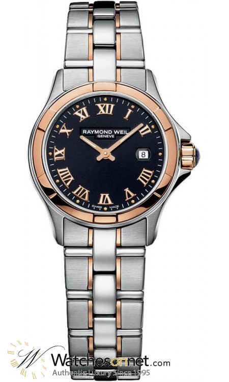Raymond Weil Parsifal  Quartz Women's Watch, 18K Rose Gold, Black Dial, 9460-SG5-00208