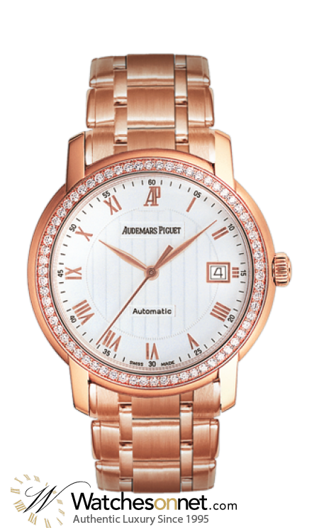 Audemars Piguet Jules Audemars  Automatic Men's Watch, 18K Rose Gold, White Dial, 15158OR.ZZ.1229OR.01