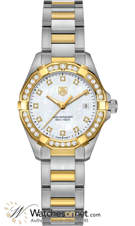 Tag Heuer Aquaracer  Quartz Women's Watch, Stainless Steel, Mother Of Pearl & Diamonds Dial, WAY1453.BD0922