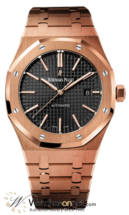 Audemars Piguet Royal Oak  Automatic Men's Watch, 18K Rose Gold, Black Dial, 15400OR.OO.1220OR.01