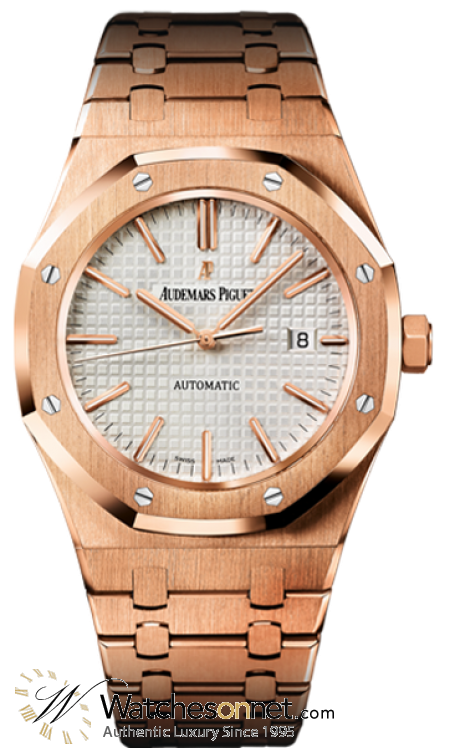 Audemars Piguet Royal Oak  Automatic Men's Watch, 18K Rose Gold, Silver Dial, 15400OR.OO.1220OR.02