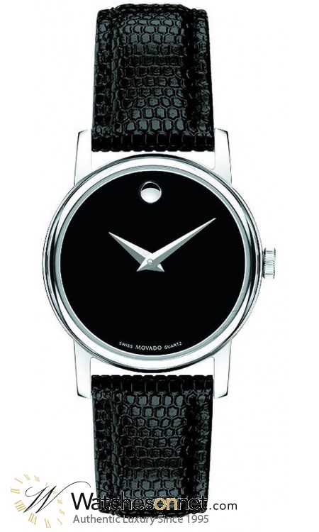 Movado Museum  Quartz Women's Watch, Stainless Steel, Black Dial, 2100004