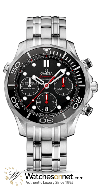 Omega Seamaster  Chronograph Automatic Men's Watch, Stainless Steel, Black Dial, 212.30.44.50.01.001