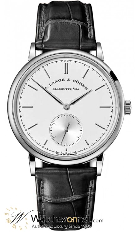 A. Lange & Sohne Saxonia  Manual Winding Men's Watch, 18K White Gold, Silver Dial, 216.026