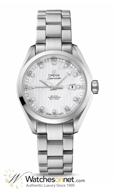 Omega Aqua Terra  Automatic Women's Watch, Stainless Steel, Mother Of Pearl & Diamonds Dial, 231.10.34.20.55.001