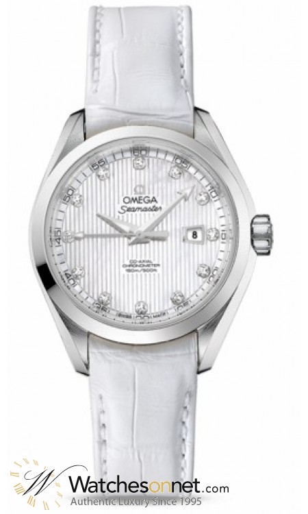 Omega Aqua Terra  Automatic Unisex Watch, Stainless Steel, Mother Of Pearl & Diamonds Dial, 231.13.34.20.55.001