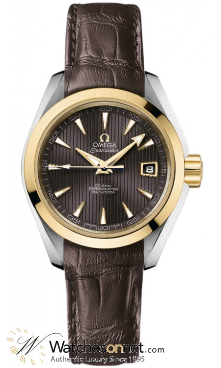 Omega Aqua Terra  Automatic Women's Watch, 18K Yellow Gold, Grey Dial, 231.23.30.20.06.002