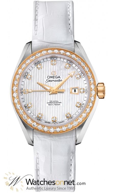 Omega Aqua Terra  Automatic Women's Watch, 18K Rose Gold, Mother Of Pearl & Diamonds Dial, 231.28.34.20.55.001
